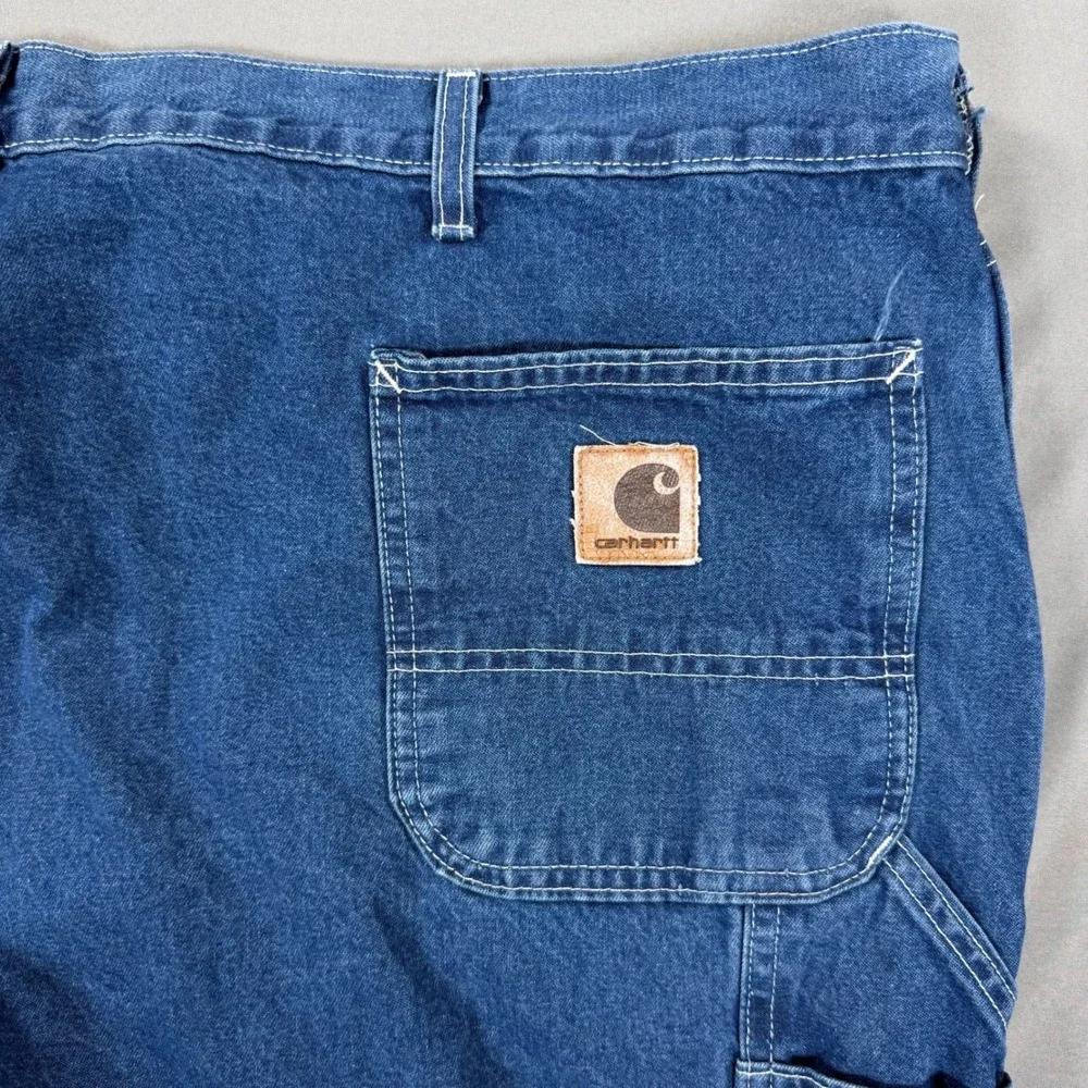 Vintage Carhartt Carpenter Jeans USA Fits 46x30 Blue Denim Work Pants Men's